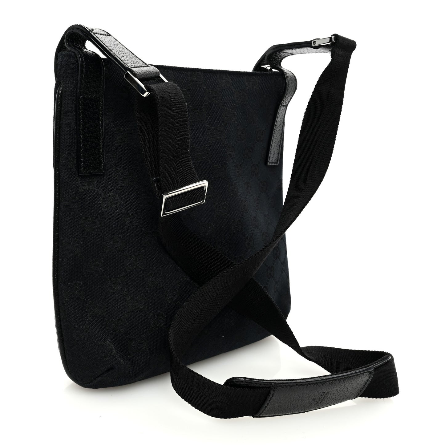 Monogram Flat Messenger Bag Black