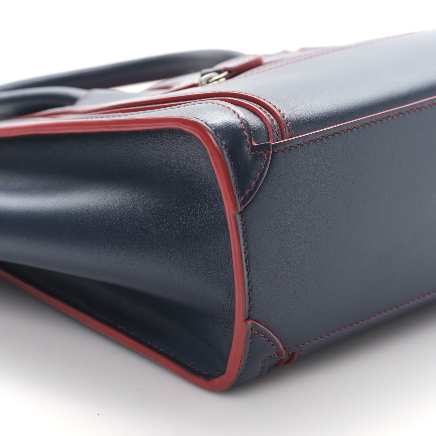 Celine Smooth Calfskin Nano Luggage Navy Blue Red 7 of 9