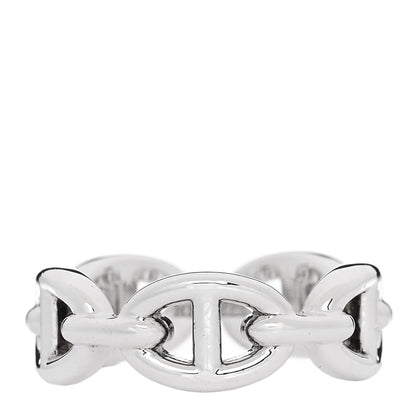 Hermes Sterling Silver PM Chaine d'Ancre Enchainee Band Ring 52 6 1 of 7