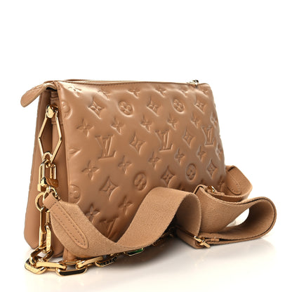 Louis Vuitton Lambskin Embossed Monogram Coussin PM Camel 3 of 11