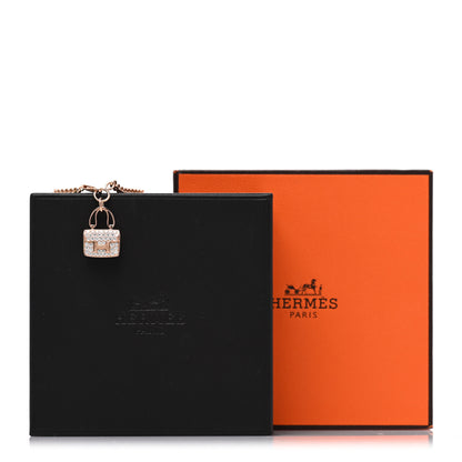 Hermes 18K Rose Gold Diamond Constance Amulettes Pave Bracelet SH 5 of 5
