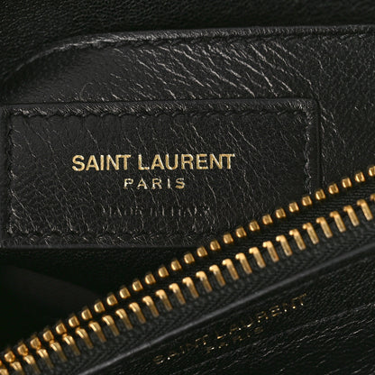Saint Laurent Sheepskin Matelasse Chevron Monogram Medium College Bag Black 6 of 11