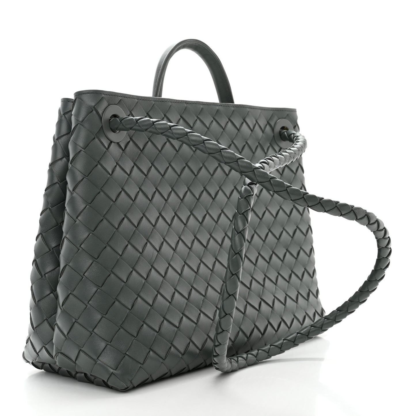 Nappa Intrecciato Medium Andiamo Shoulder Bag Slate