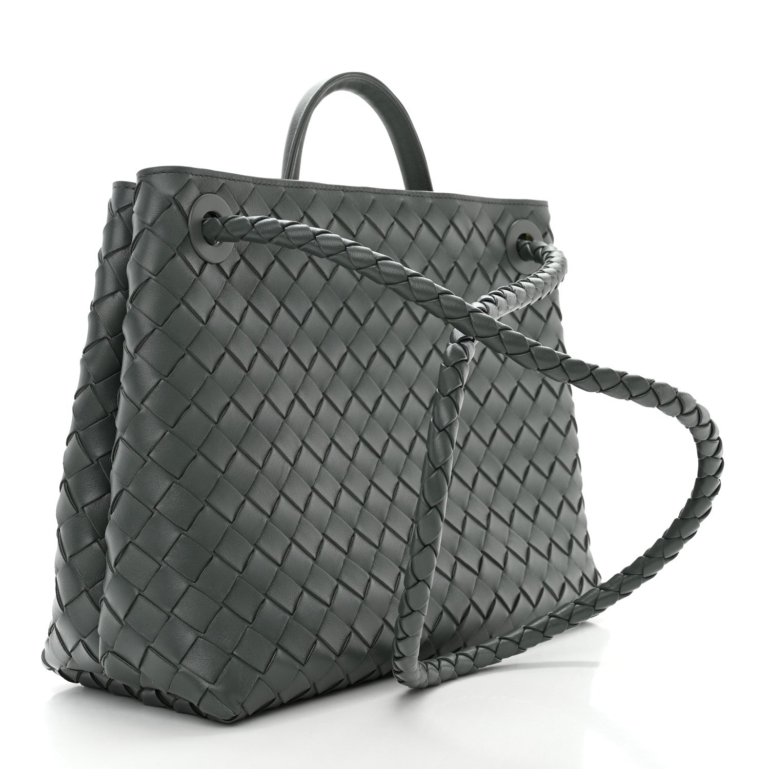 Bottega Veneta Nappa Intrecciato Medium Andiamo Shoulder Bag Slate 3 of 9