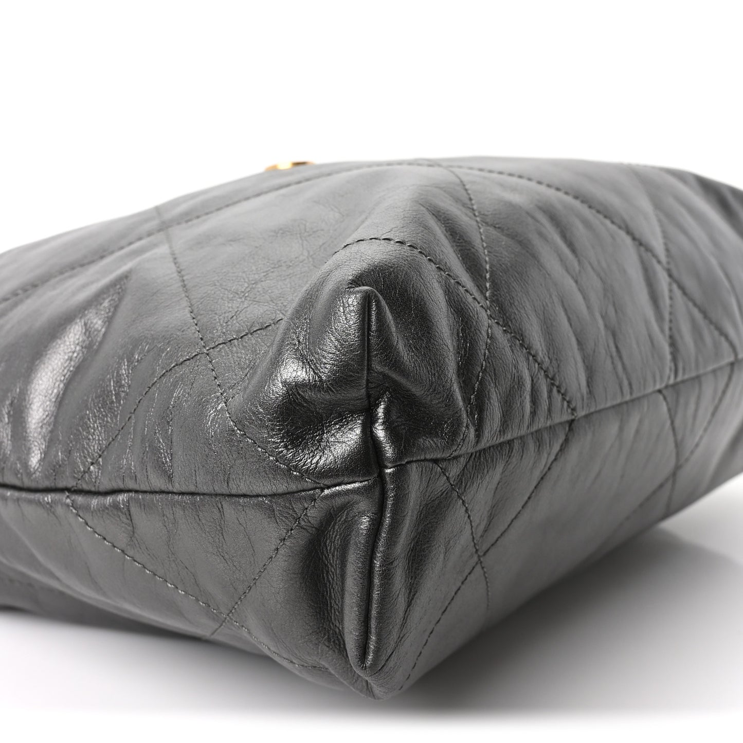 Metallic Calfskin Quilted Small Chanel 22 Ruthenium