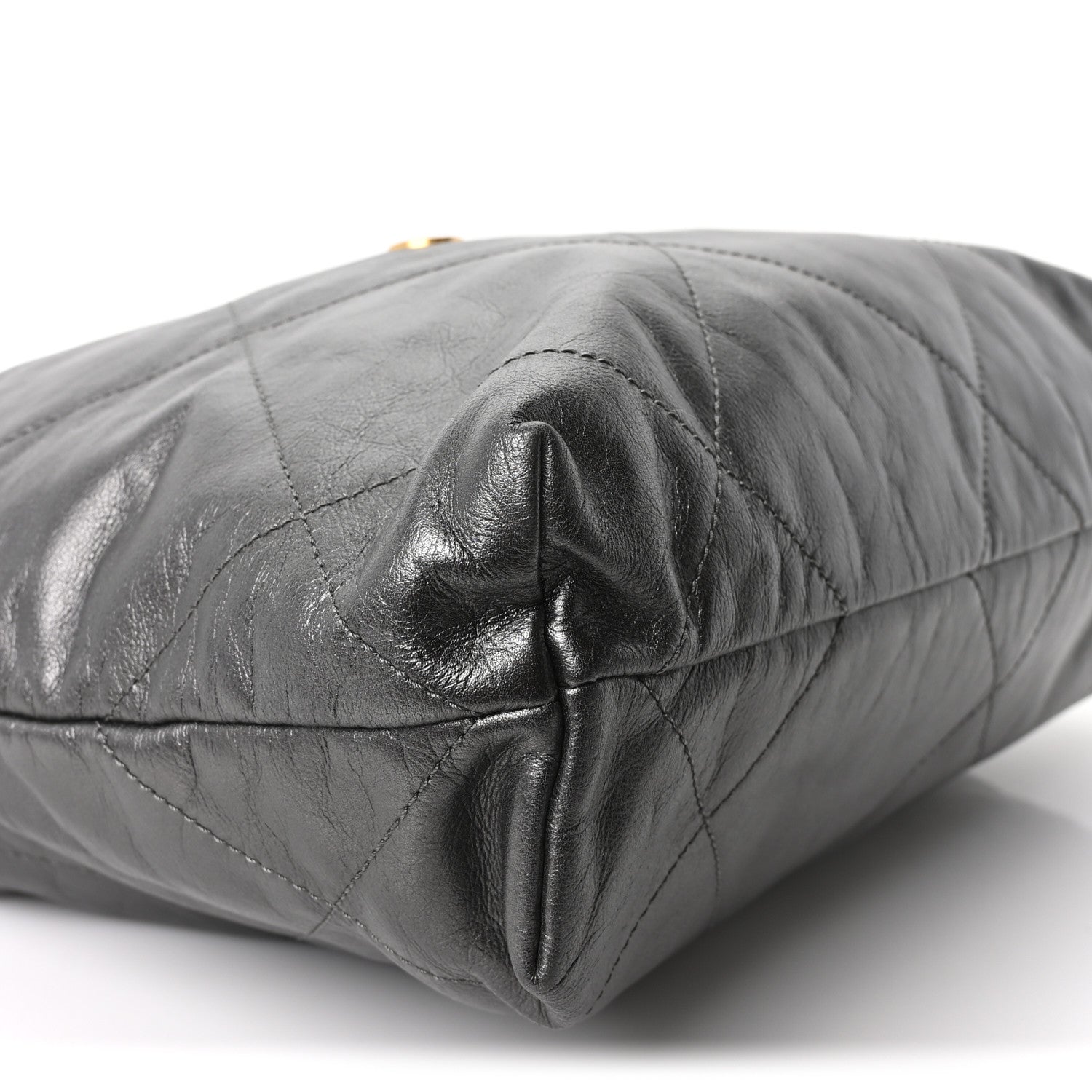 Chanel Metallic Calfskin Quilted Small Chanel 22 Ruthenium 10 of 11