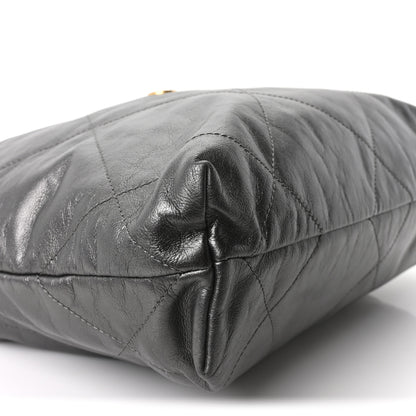 Chanel Metallic Calfskin Quilted Small Chanel 22 Ruthenium 10 of 11