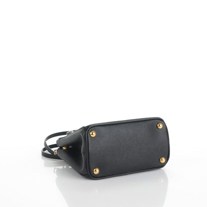 Prada Saffiano Lux Micro Galleria Double Zip Tote Black 4 of 8