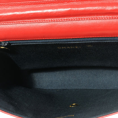 Chanel Lambskin Chevron Flap Red 5 of 7