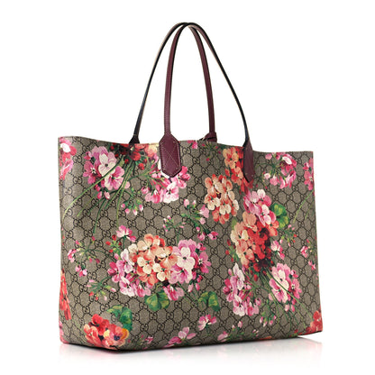 Gucci GG Supreme Monogram Blooms Large Reversible Tote Beige Multicolor Dry Rose 1 of 28