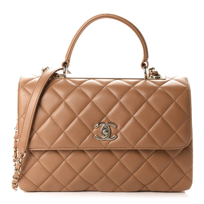Chanel Lambskin Quilted Medium Trendy CC Flap Dual Handle Bag Light Brown 1 of 10