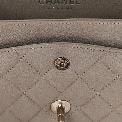 Chanel Iridescent Caviar Quilted Medium Double Flap Grey 13 of 16