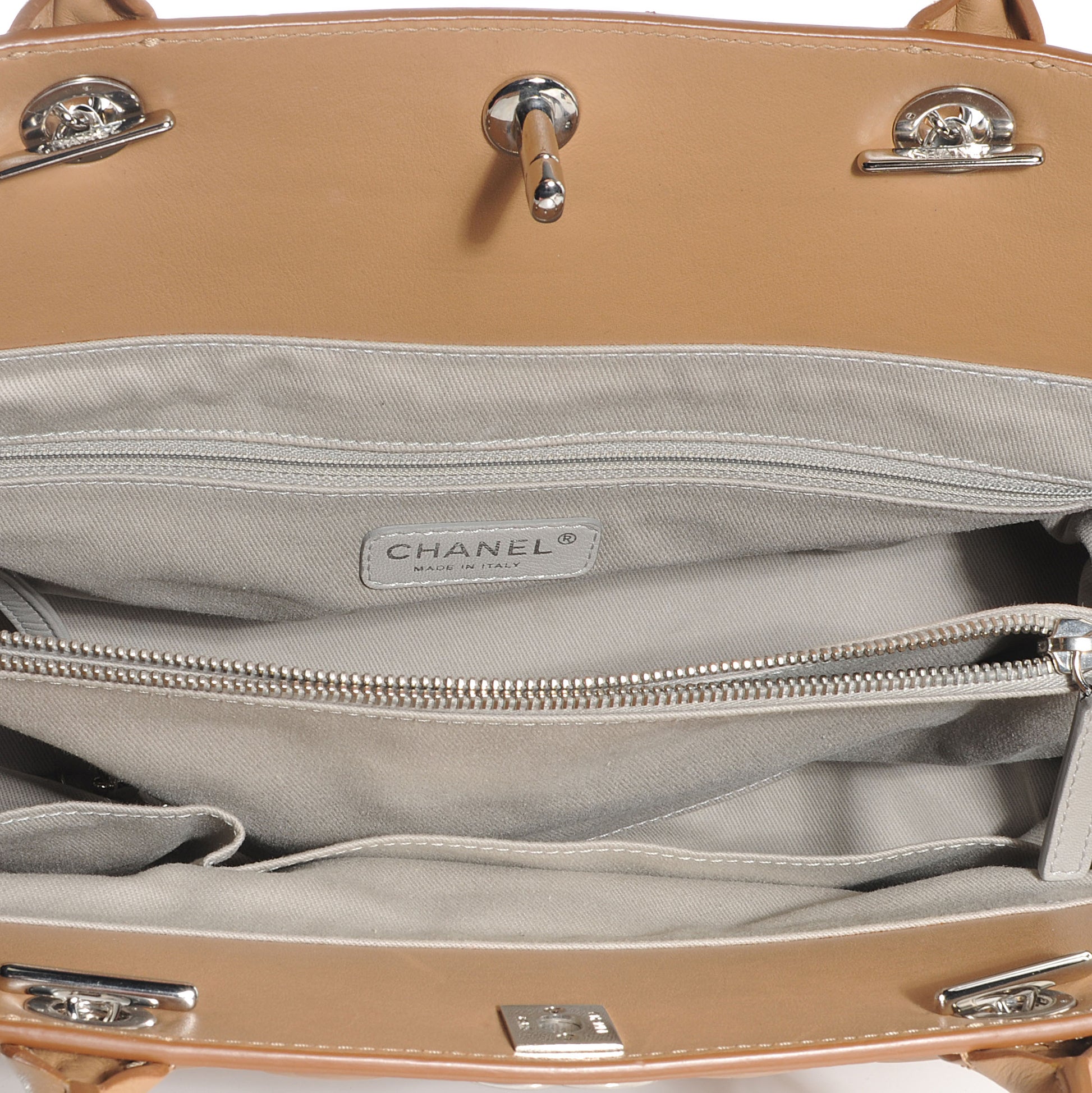 Chanel Aged Calfskin Quilted Be CC Tote Beige 5 of 7