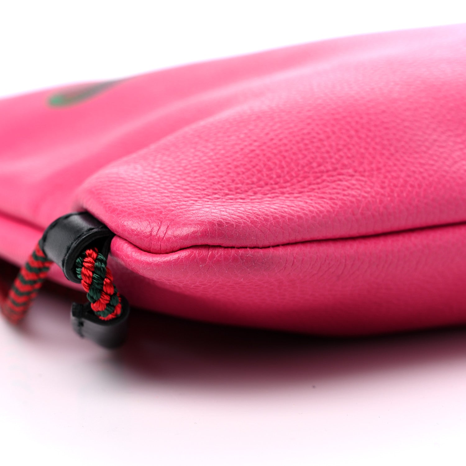 Gucci Grained Calfskin Logo Drawstring Backpack Box Pink Green Black 9 of 12