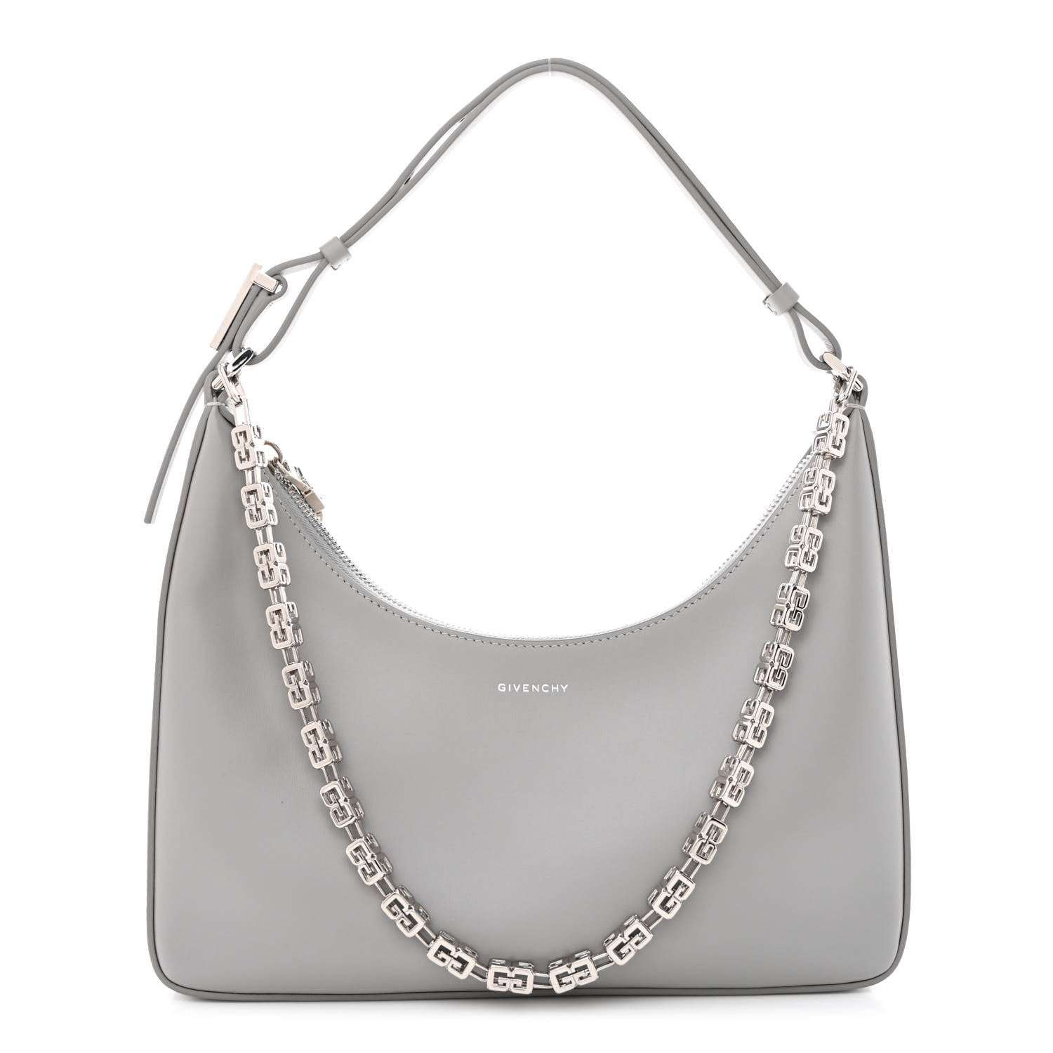 Givenchy Smooth Calfskin Small Moon Cut Out Shoulder Bag Grey 1 of 10