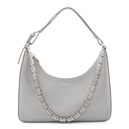 Givenchy Smooth Calfskin Small Moon Cut Out Shoulder Bag Grey 1 of 10
