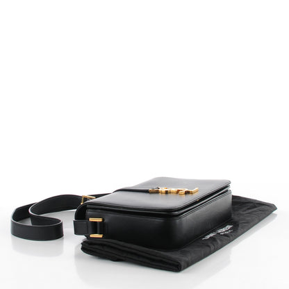 Saint Laurent Smooth Calfskin Medium Classic Monogram Universite Bag Black 5 of 11