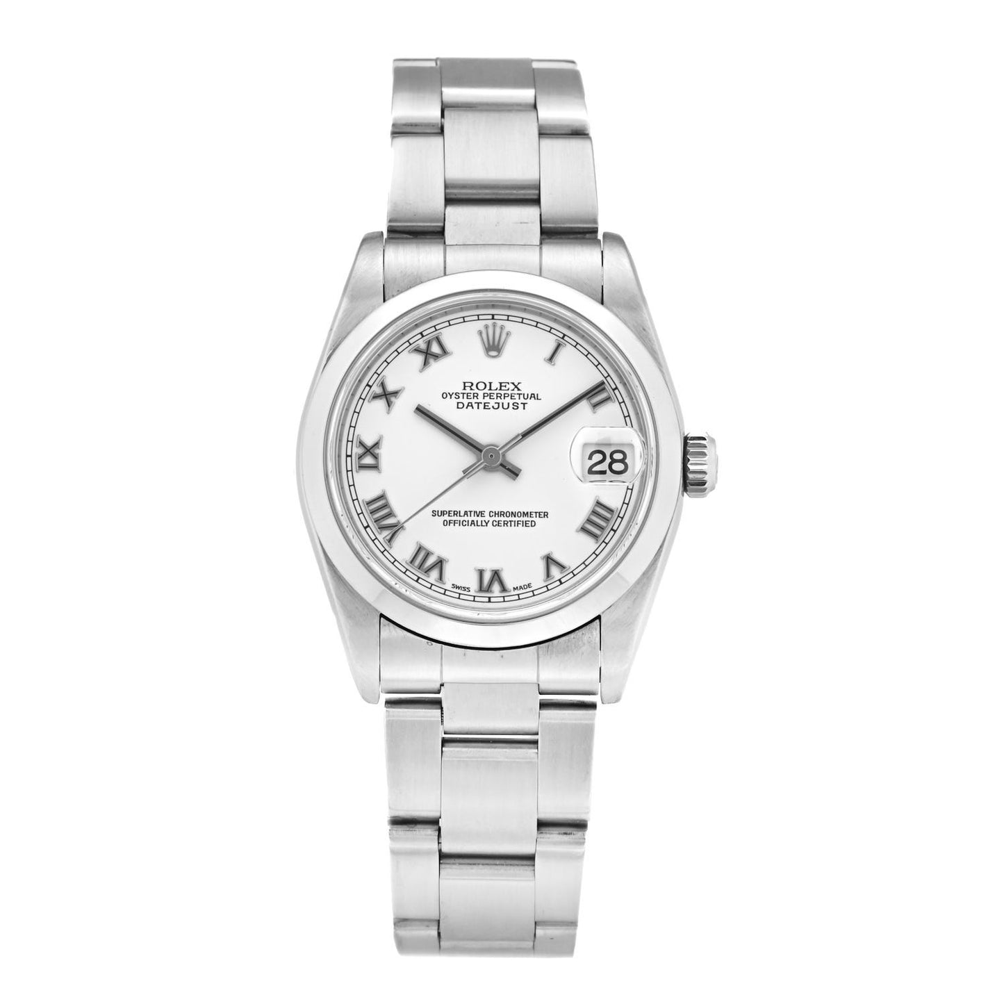 Stainless Steel 31mm Oyster Perpetual Datejust Watch White Roman 78240