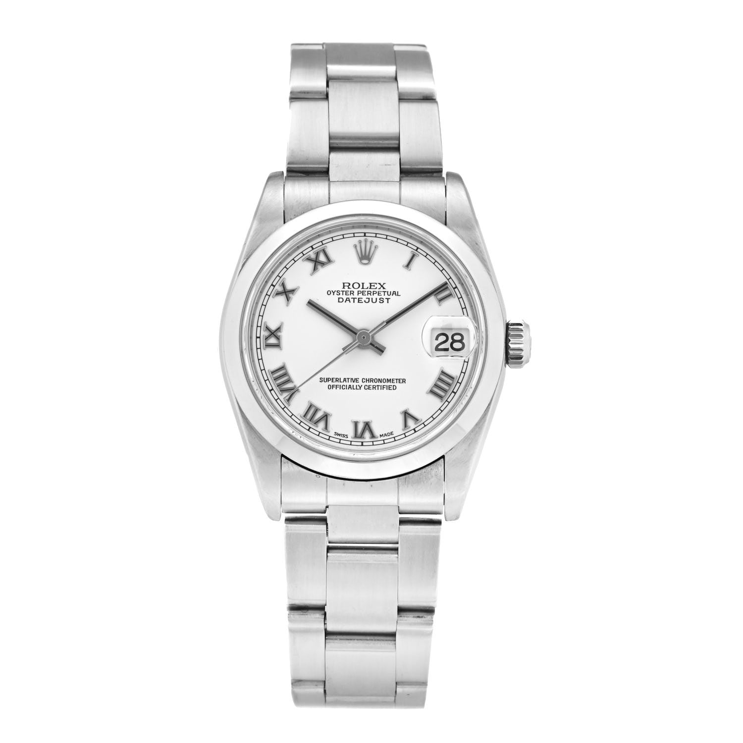Rolex Stainless Steel 31mm Oyster Perpetual Datejust Watch White Roman 78240 1 of 5