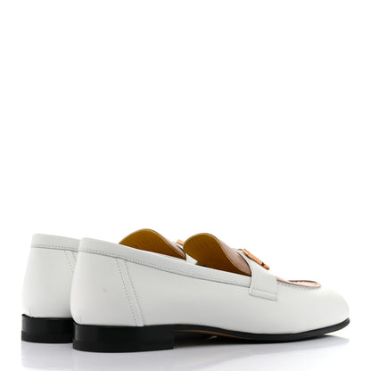 Hermes Calfskin Womens Paris Loafers 37 White Bois De Santal 4 of 10