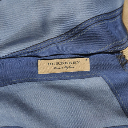Burberry Modal Cashmere Haymarket Check Color Border Scarf Light Steel 5 of 7