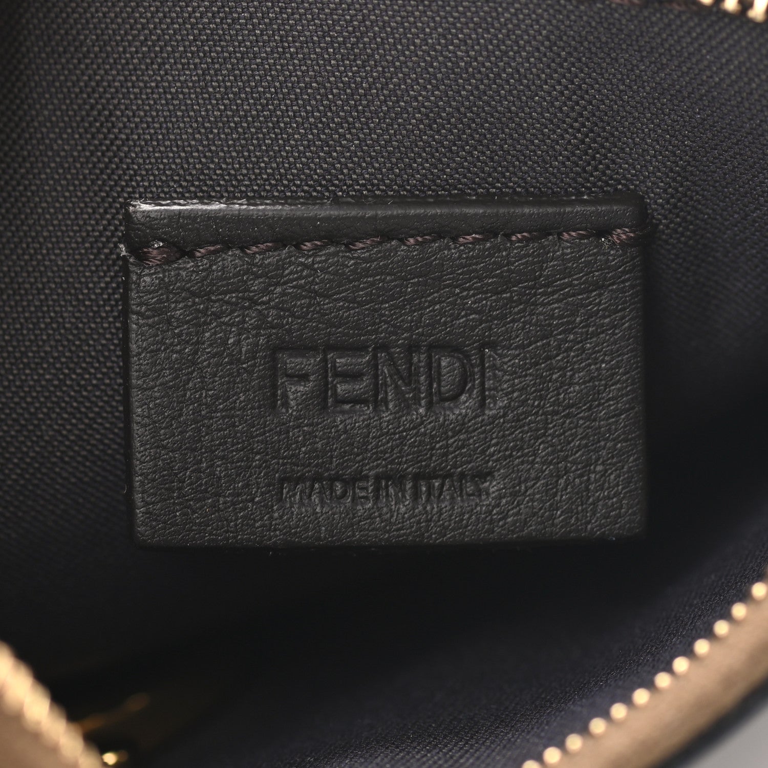 Fendi Vitello Soft F is Fendi Bi-Color FF 1974 Embossed Key Case Pouch Maya Black 5 of 6