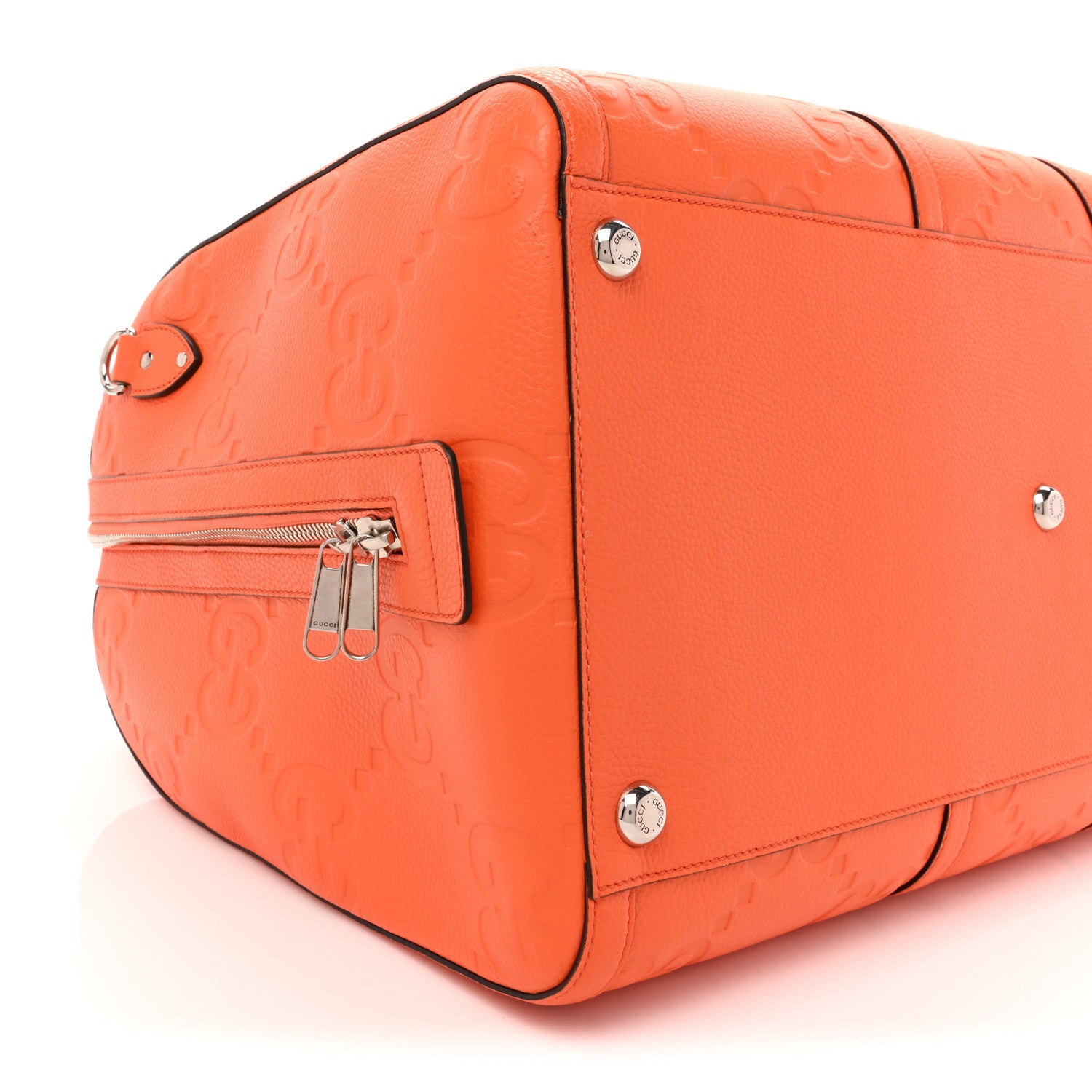 Gucci Piuma Calfskin Jumbo GG Embossed Large Duffle Bag Good Orange 9 of 15
