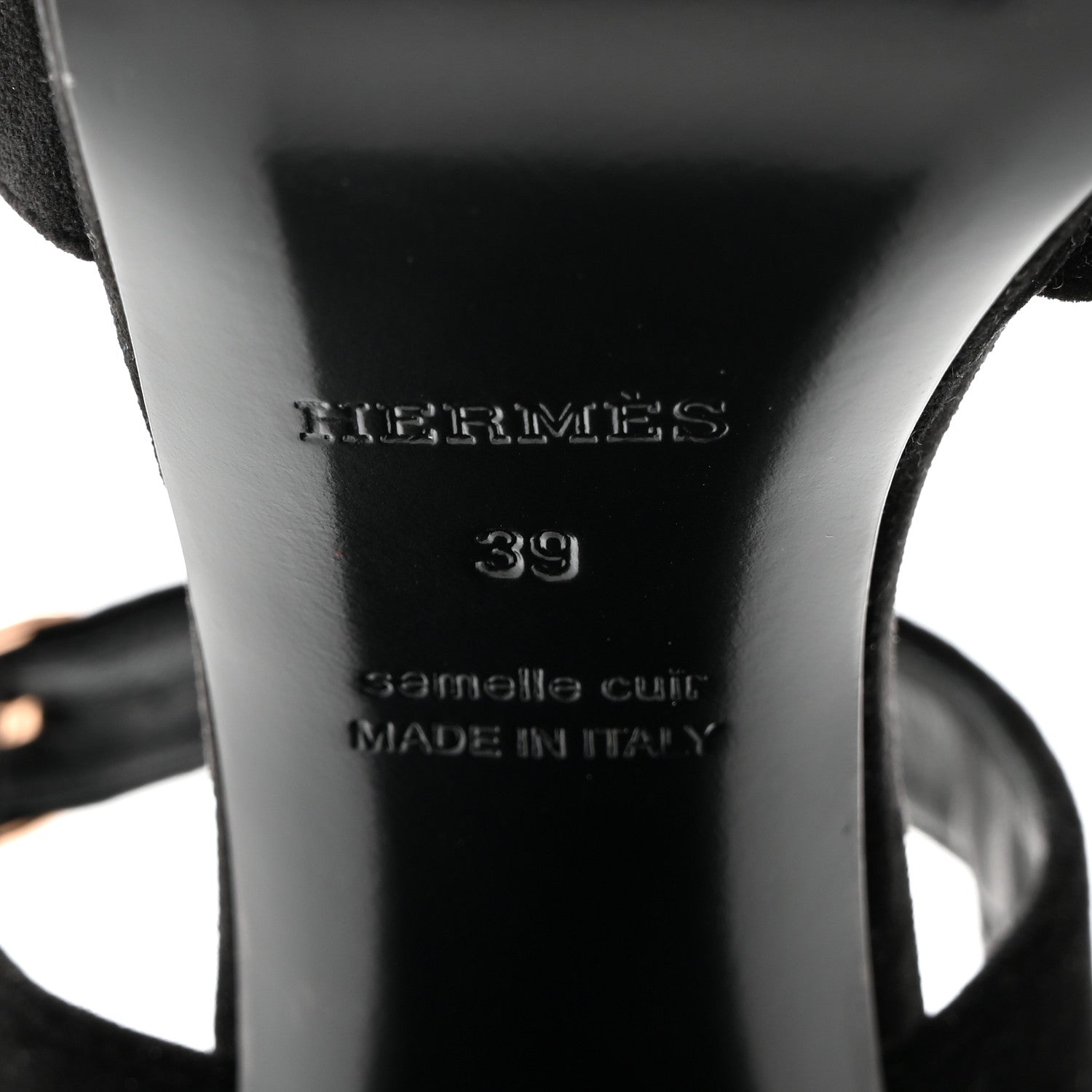 Hermes Velvet Jazz 90 Sandals 39 Black 8 of 9