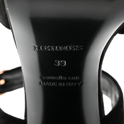 Hermes Velvet Jazz 90 Sandals 39 Black 8 of 9