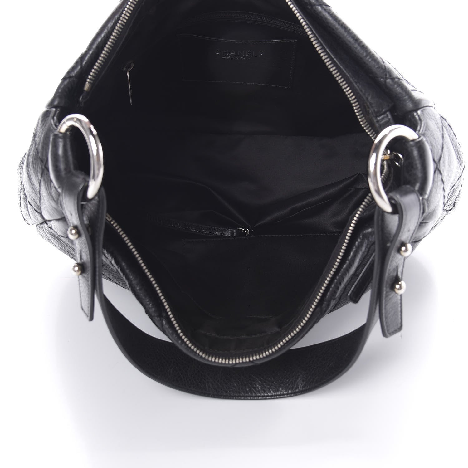 Chanel Glazed Calfskin On The Road Hobo Black 5 of 14
