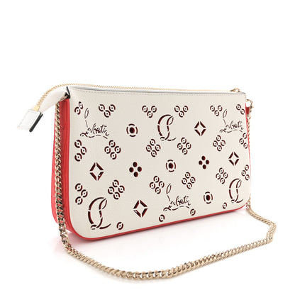 Christian Louboutin Calfskin Empire Loubinthesky Loubila Chain Clutch Bianco Loubi 3 of 8