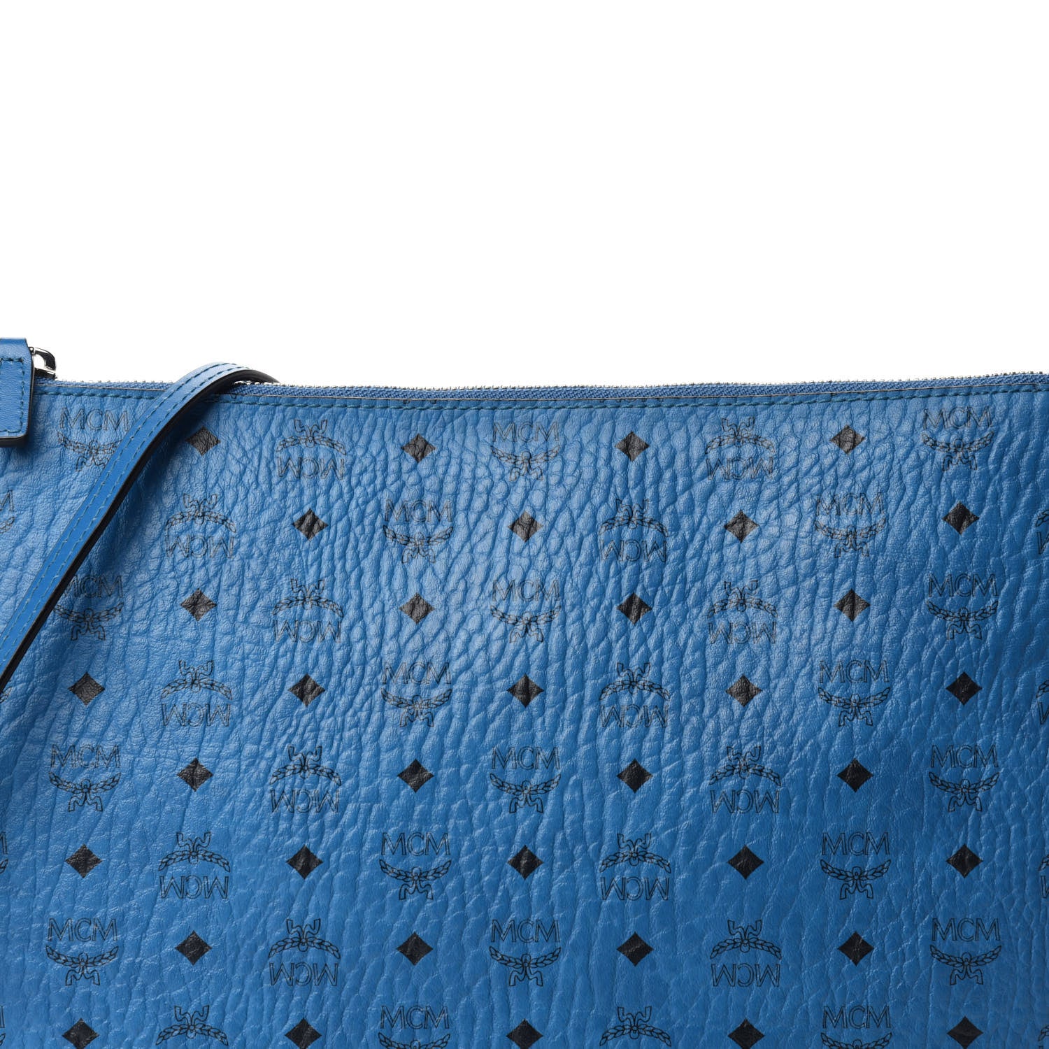 MCM Visetos Medium Crossbody Pouch Blue 740891 – FASHIONPHILE