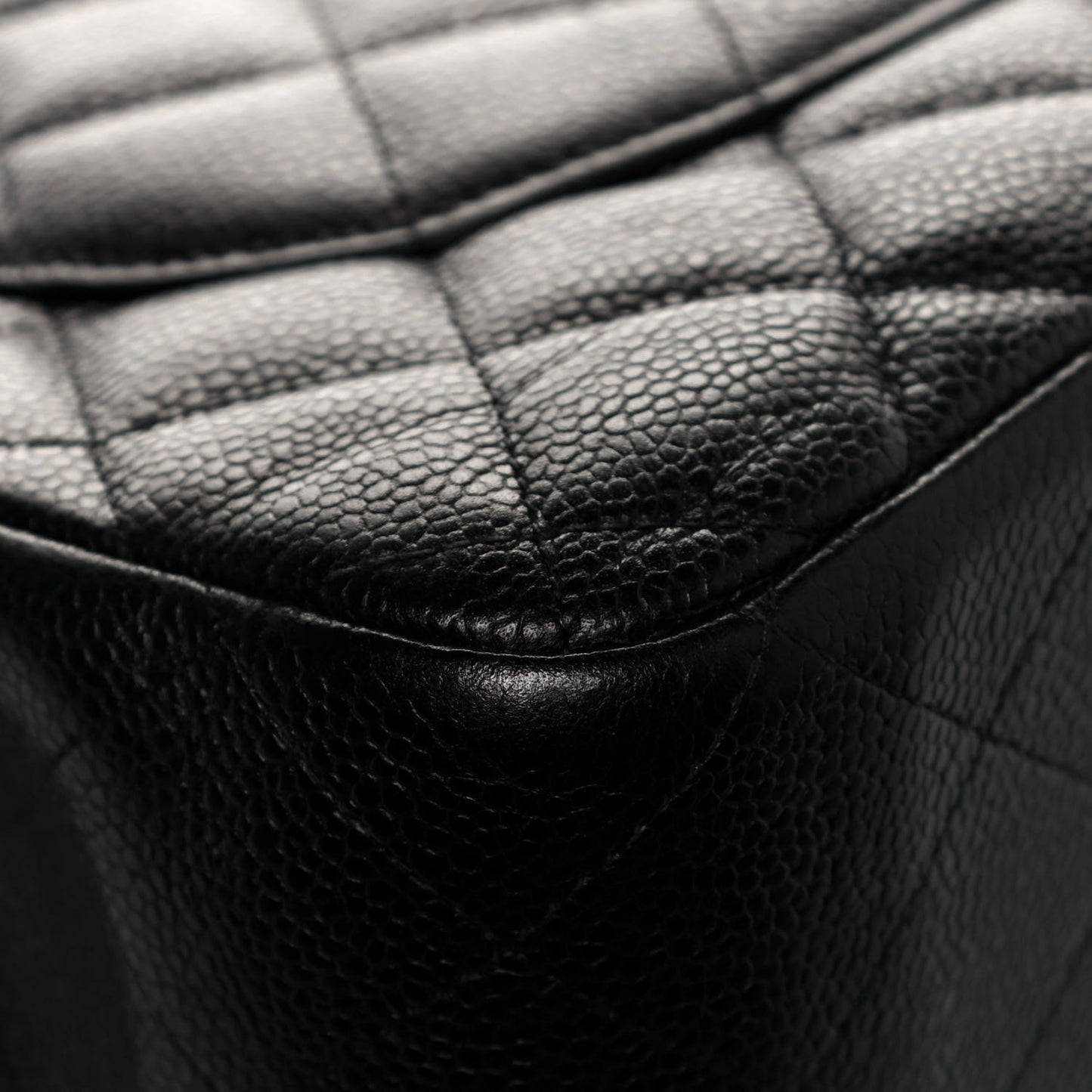 Caviar Quilted Jumbo Double Flap Black
