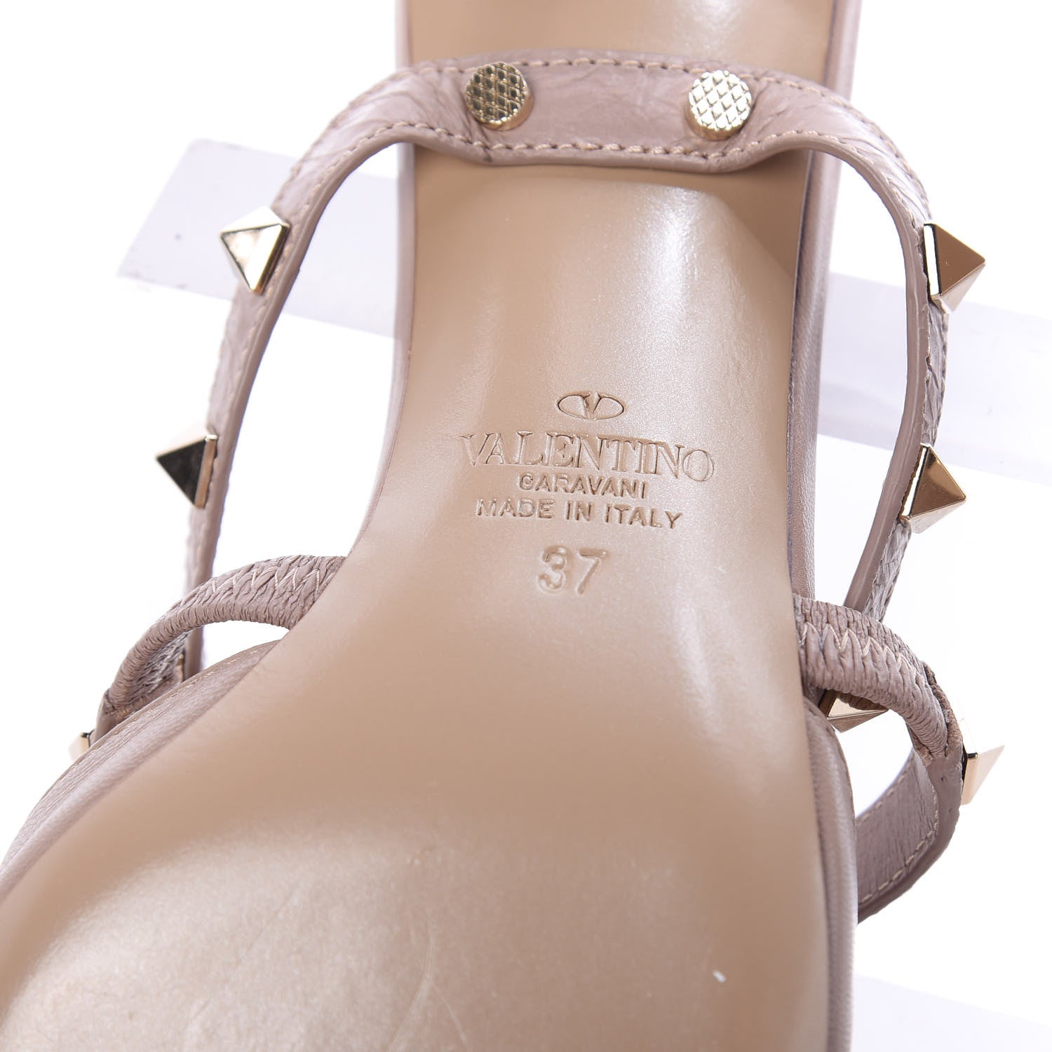 Valentino Garavani Nappa Rockstud Criss Cross 55mm Mules 37 Poudre 9 of 9