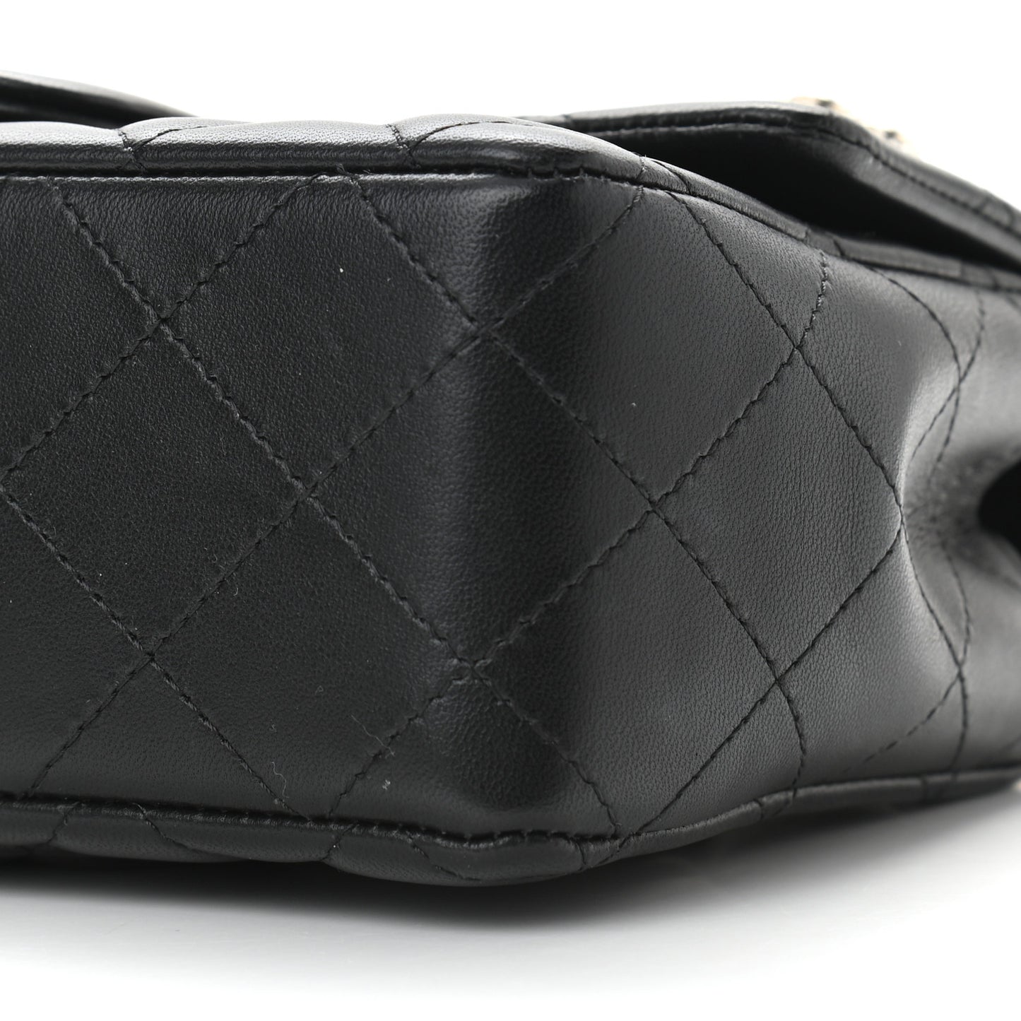 Lambskin Quilted Mini Coco Charms Rectangular Flap Black