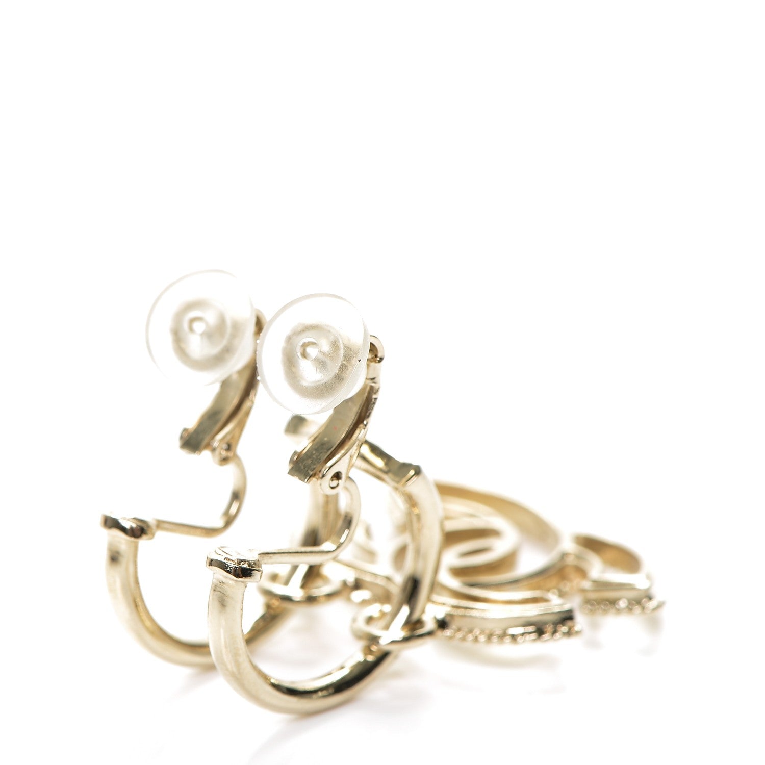 Chanel CC Dangle Clip On Earring Gold 3 of 5