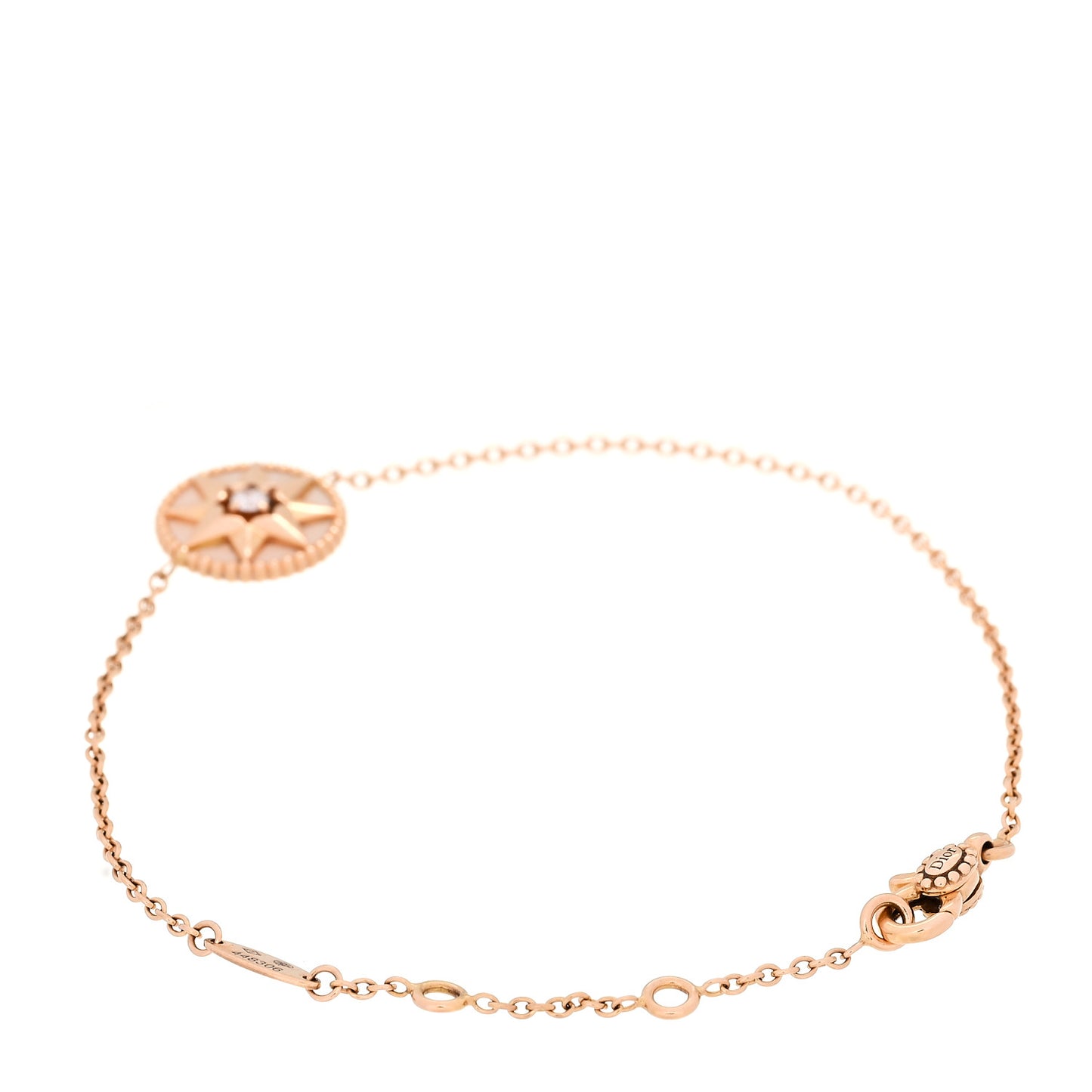 18K Rose Gold Diamond Pink Opal Rose Des Vents Bracelet
