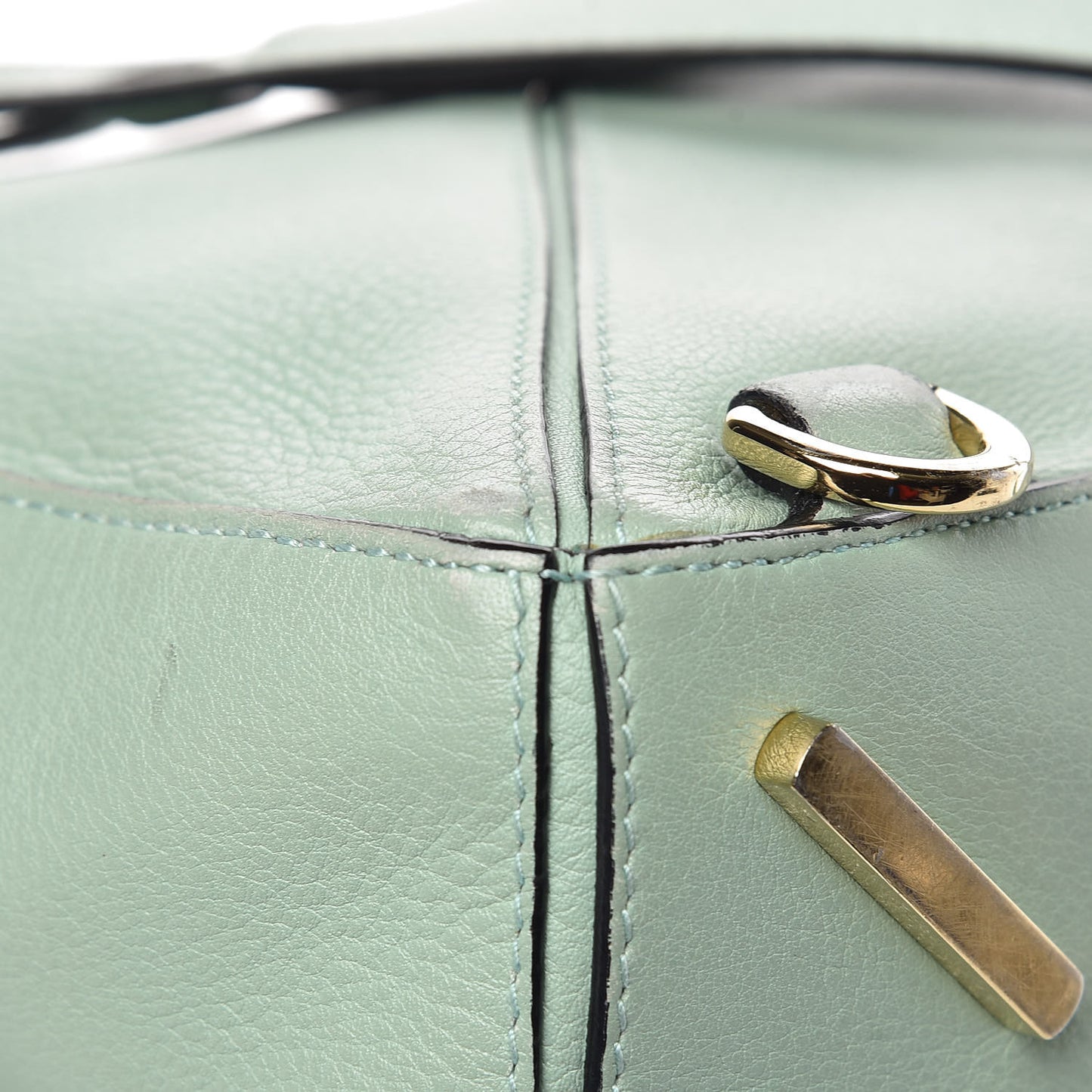 Calfskin Puzzle Bag Sea Water Green