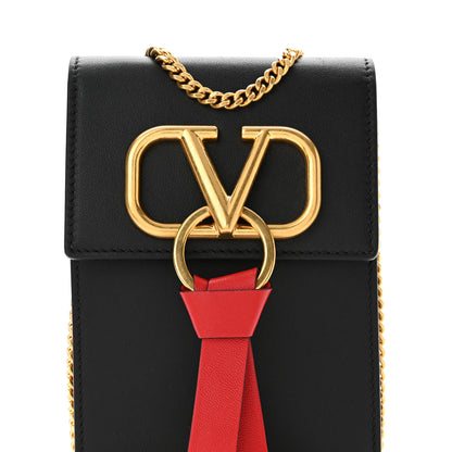 Valentino Garavani Calfskin VRing Phone Pouch Black 7 of 9
