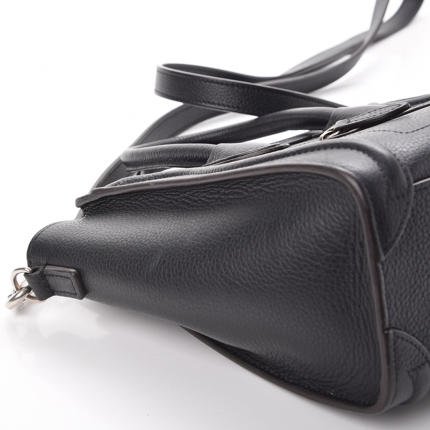 Drummed Calfskin Nano Luggage Black