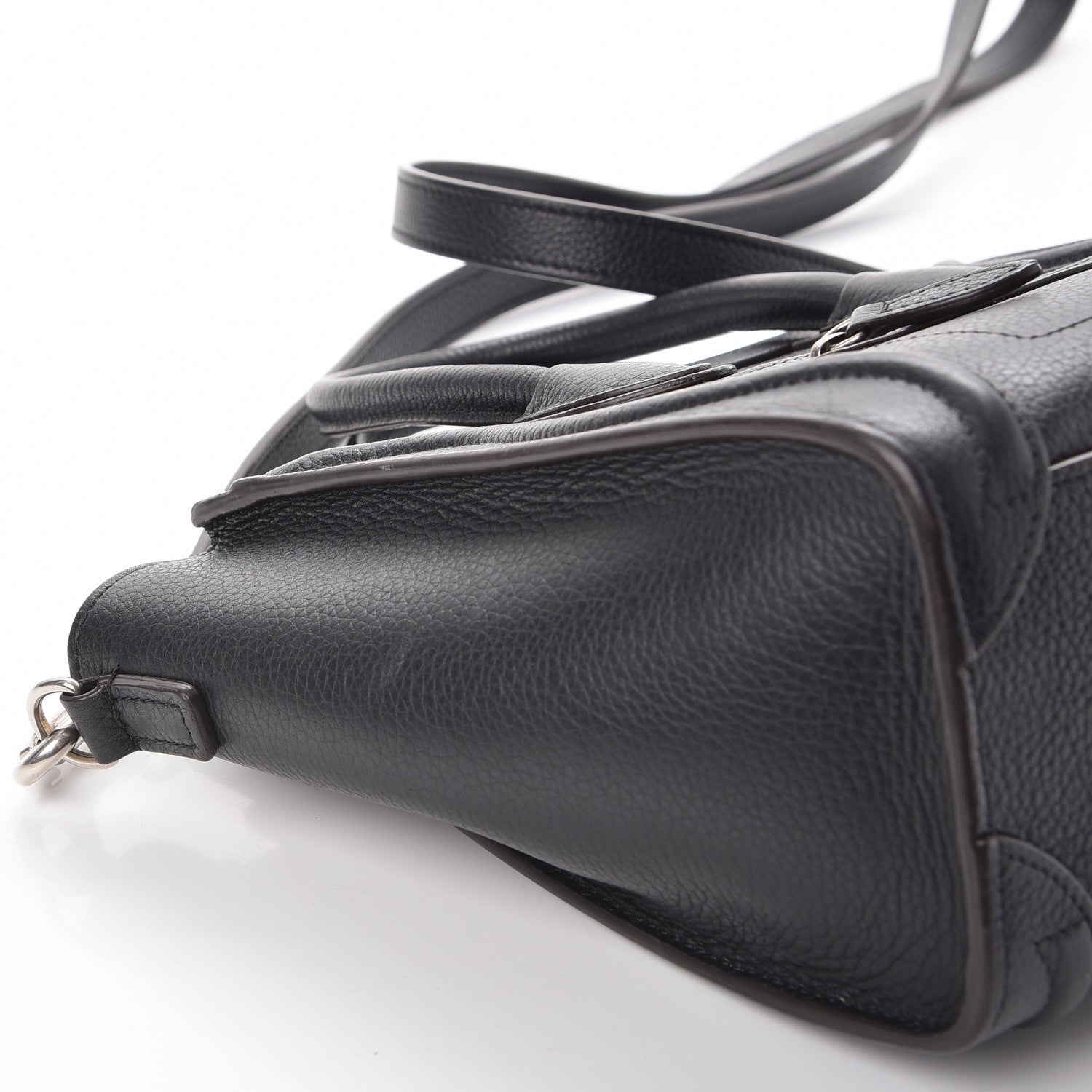 Celine Drummed Calfskin Nano Luggage Black 6 of 9