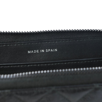 Chanel Crumpled Calfskin Quilted Large Zip Around Wallet So Black 7 of 8
