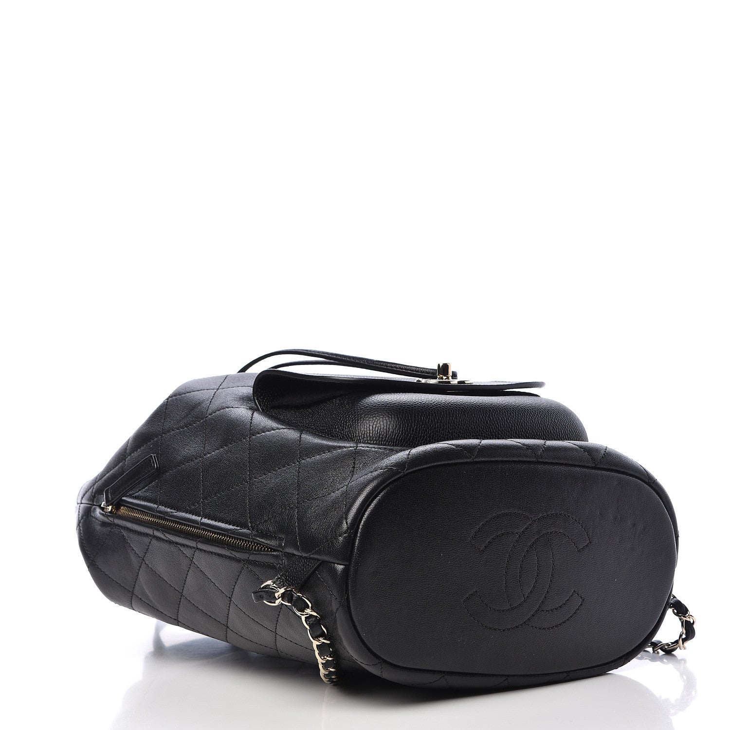 Chanel Sheepskin Caviar Quilted Daily Round Backpack Black 4 of 13