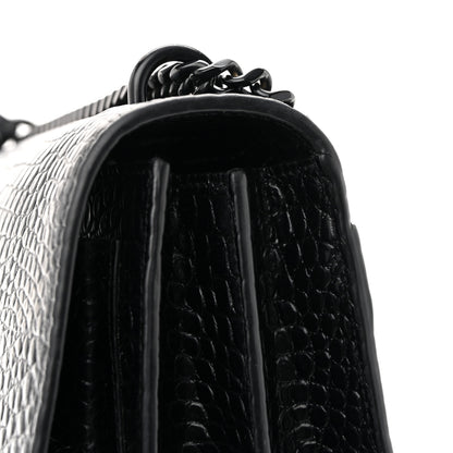 Saint Laurent Calfskin Crocodile Embossed Medium Monochrome Monogram Sunset Black 11 of 14