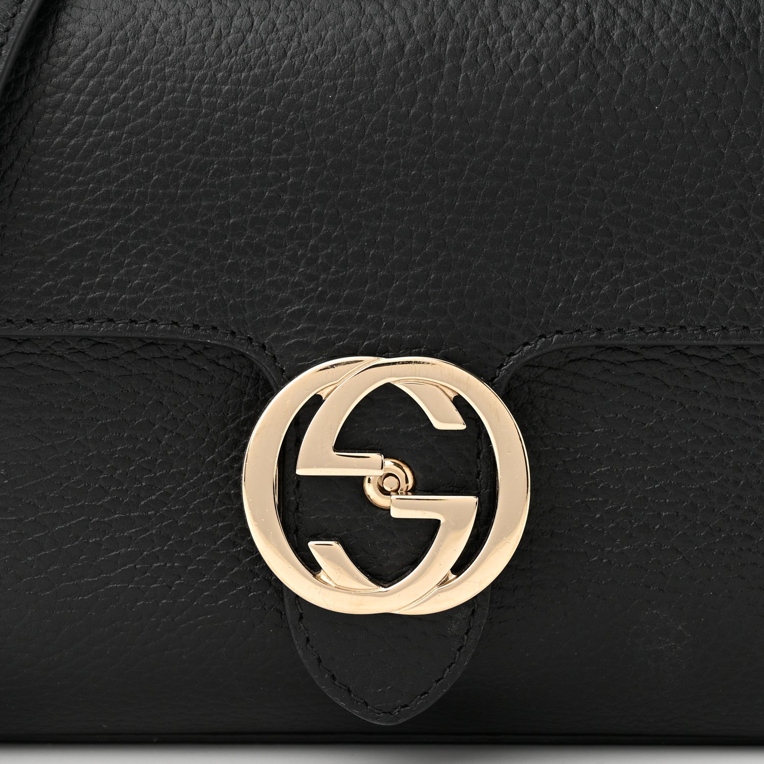 Gucci Dollar Calfskin Interlocking G Crossbody Bag Black 8 of 11