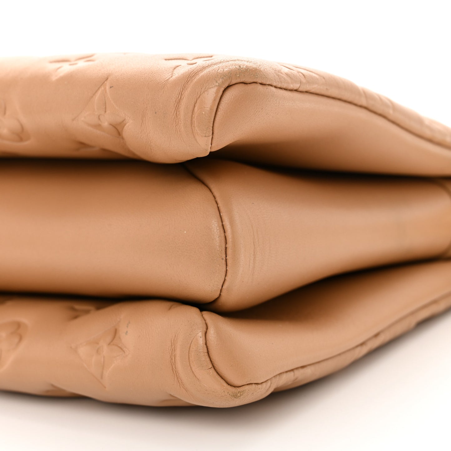 Lambskin Embossed Monogram Coussin PM Camel