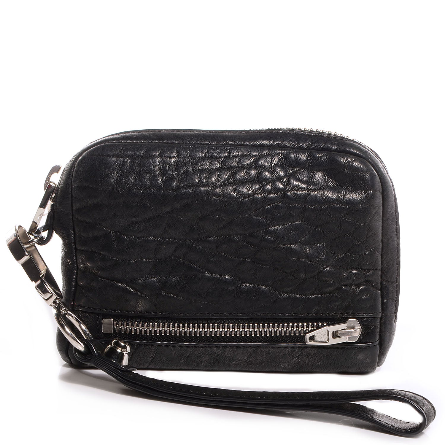 Alexander Wang Pebbled Lambskin Large Fumo Clutch Black 1 of 8