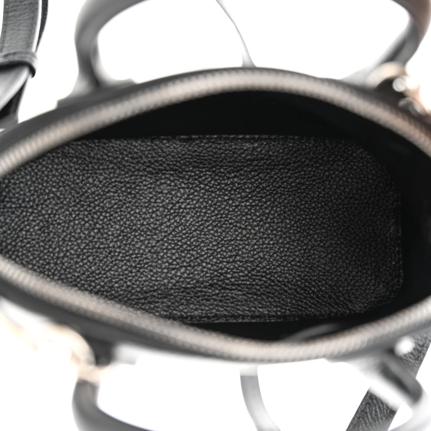 Grained Calfskin Cities Paris XXS Ville Top Handle Bag Black White
