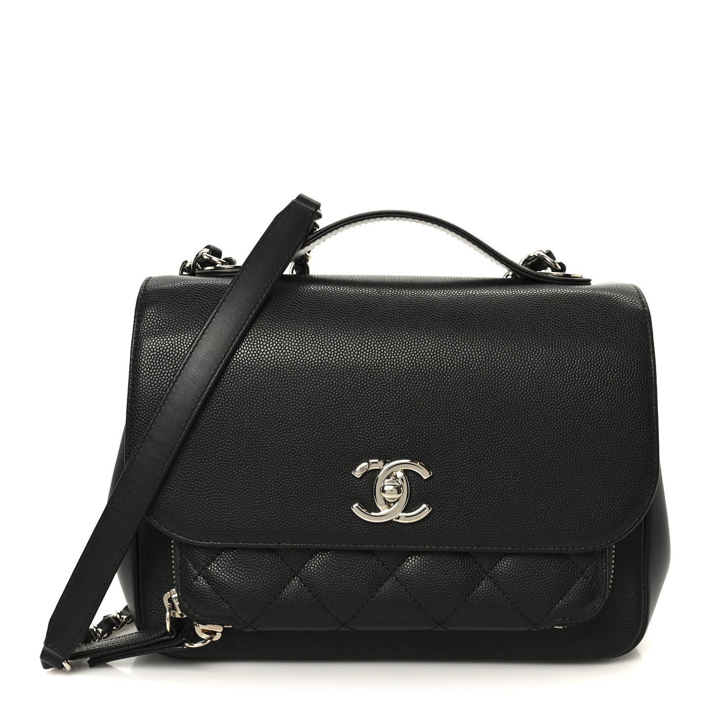Caviar Quilted Medium Business Affinity Flap Black