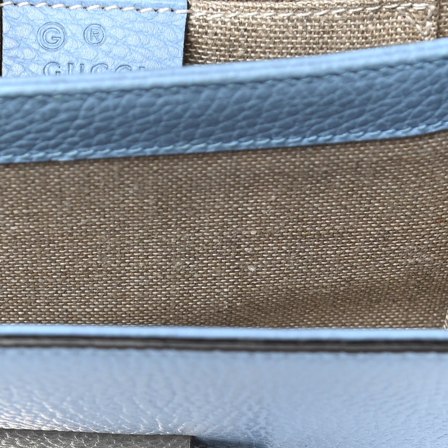 Dollar Calfskin Small Interlocking G Shoulder Bag Mineral Blue